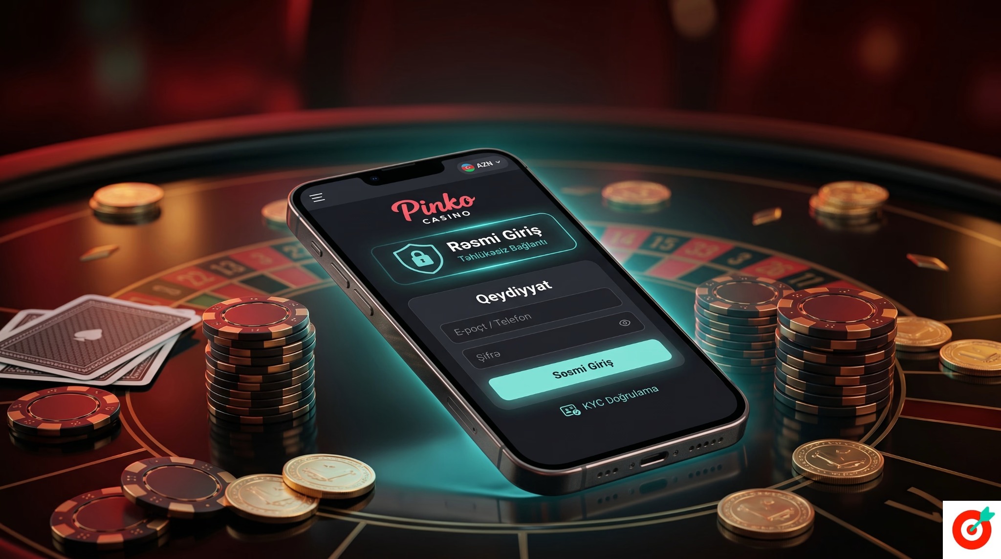 Pinko Casino təhlükəsiz giriş və hesab yoxlama ekranı